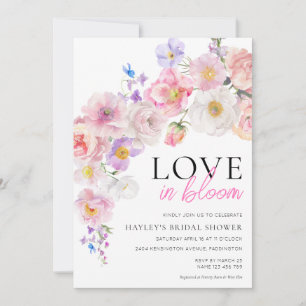 Eloise Pink Floral Love In Bloom Bridal Shower Invitation