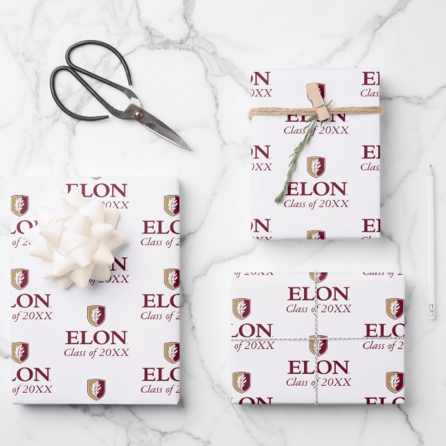 Elon | Class of 20XX Wrapping Paper Sheet (Front)