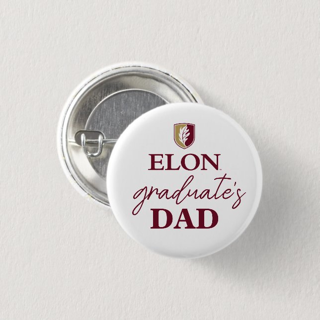 Elon | Graduate's Dad 3 Cm Round Badge (Front & Back)