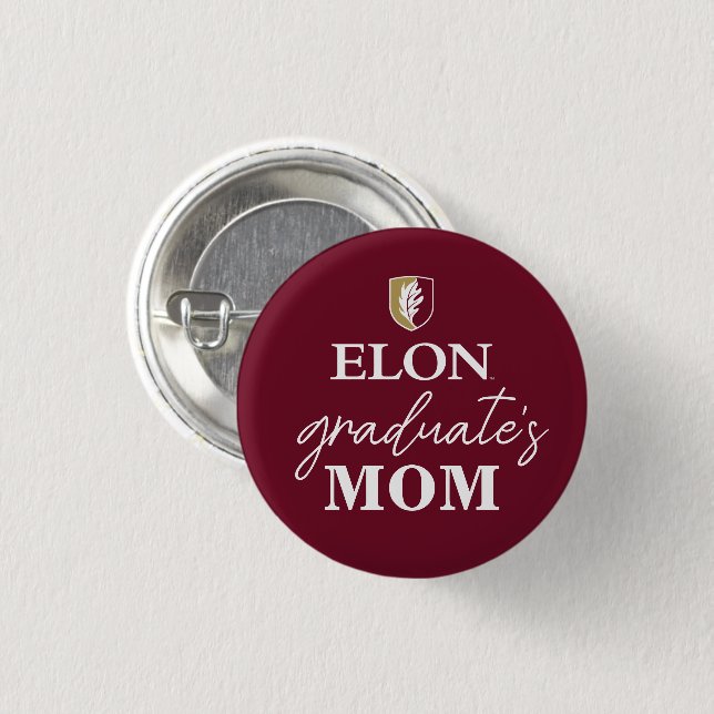 Elon | Graduate's Mum 3 Cm Round Badge (Front & Back)