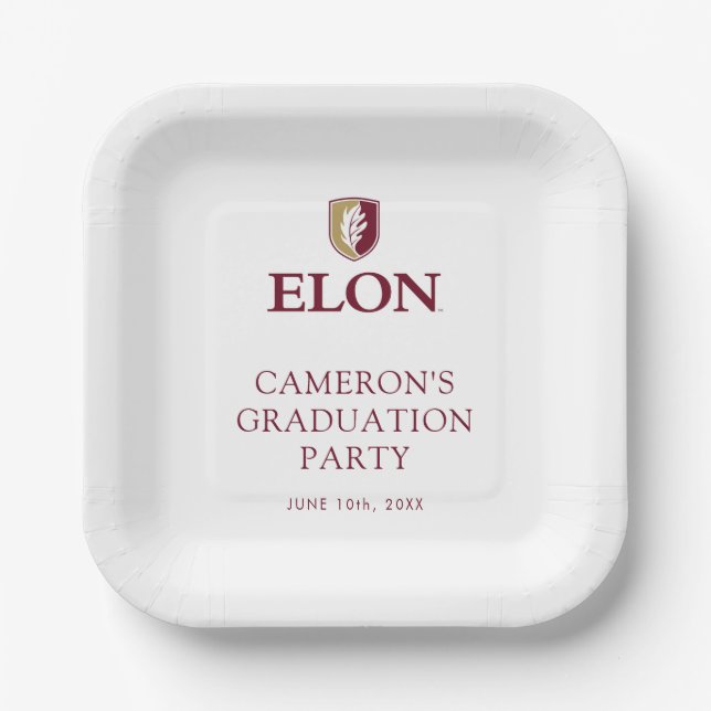 Elon Graduation Paper Plate (Front)