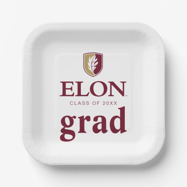 Elon Graduation Paper Plate (Front)