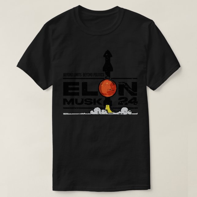 Elon Musck for 2024 Distressed Design T-Shirt (Design Front)