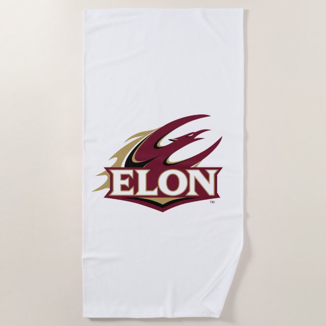 Elon Phoenix Logo Beach Towel (Front)