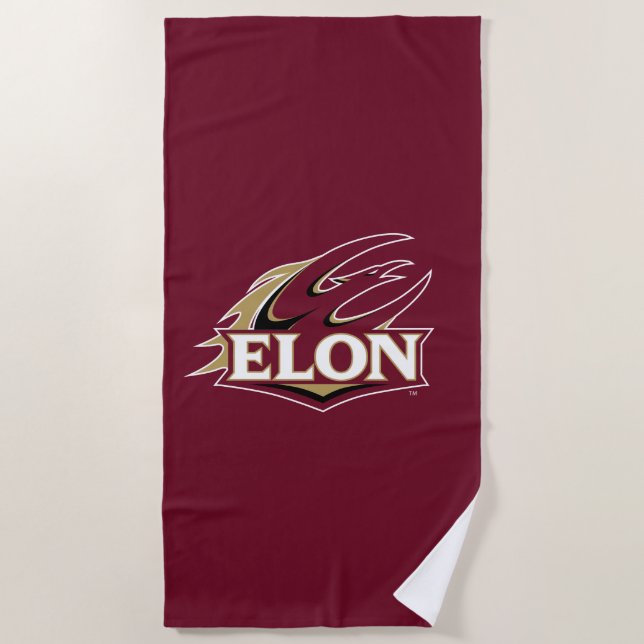 Elon Phoenix Logo Beach Towel (Front)