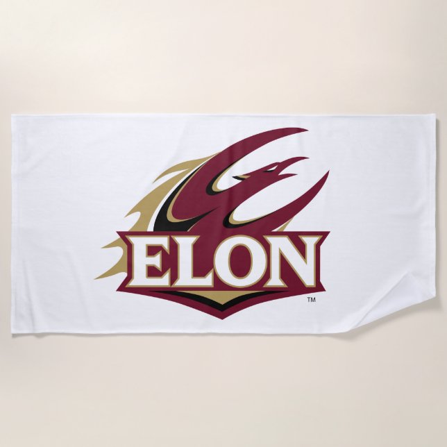 Elon Phoenix Logo Beach Towel (Front)
