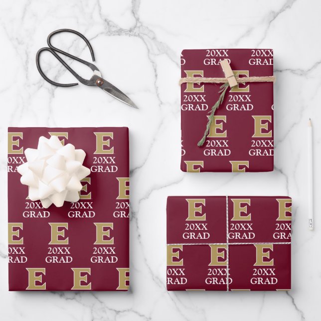 Elon University E | 20XX GRAD Wrapping Paper Sheet (Front)