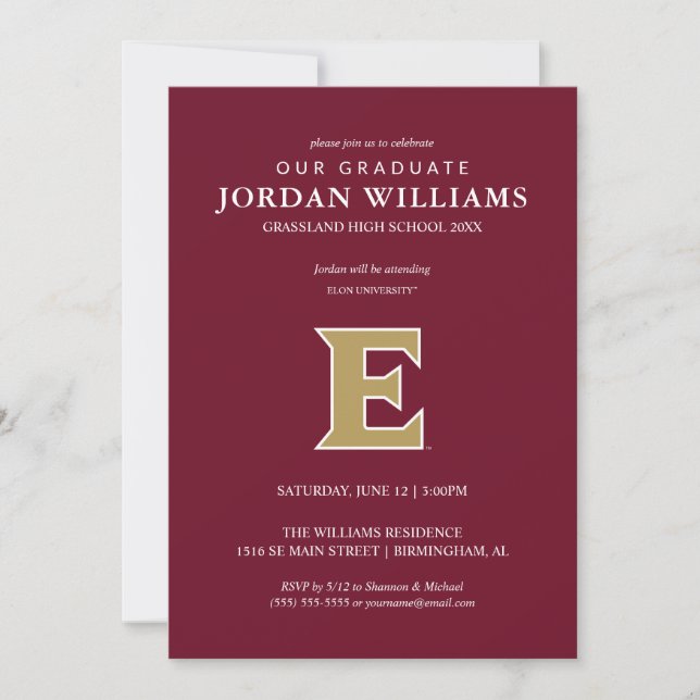 Elon University E Announcement (Front)