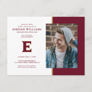 Elon University E Graduation Announcement Postcard
