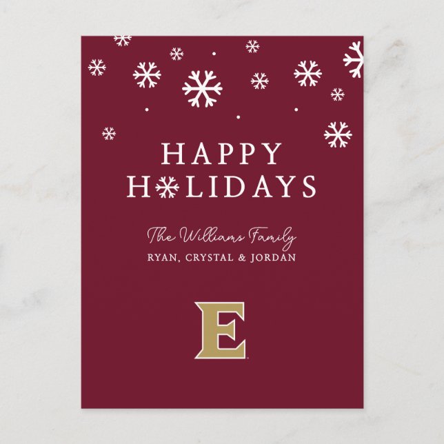 Elon University E Holiday Postcard (Front)