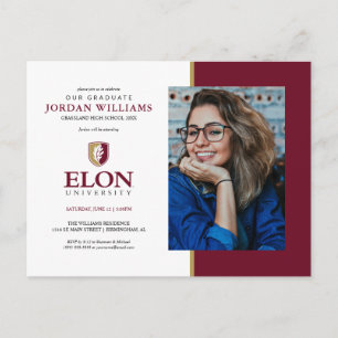 Elon University Graduation Announcement Postcard