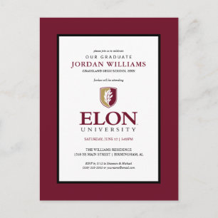Elon University Graduation Announcement Postcard