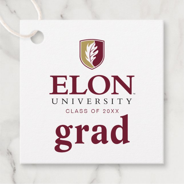 Elon University Graduation Favour Tags (Front)