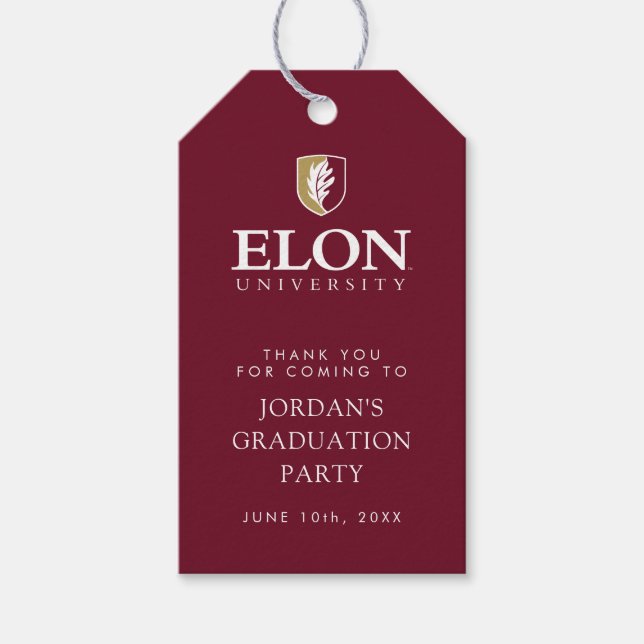 Elon University Graduation Gift Tags (Front)