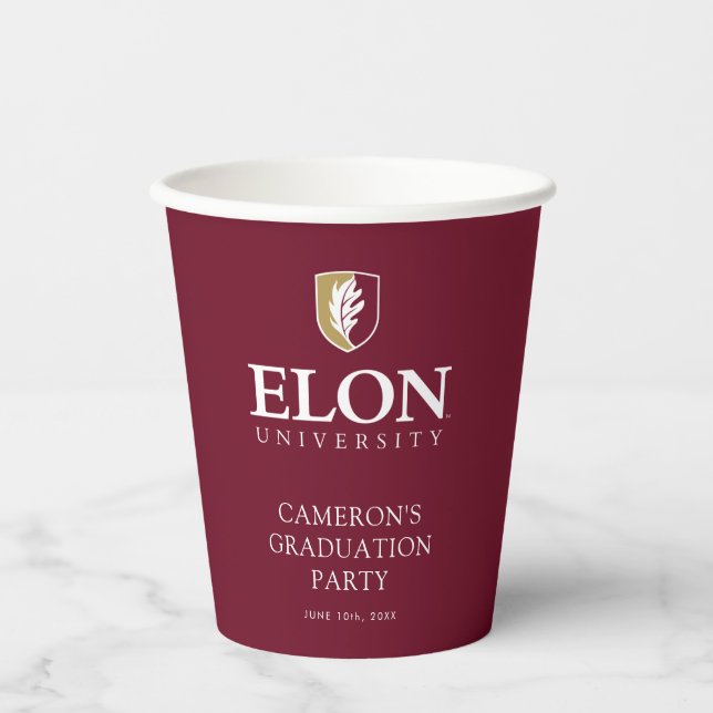 Elon University Graduation Paper Cups (Front)