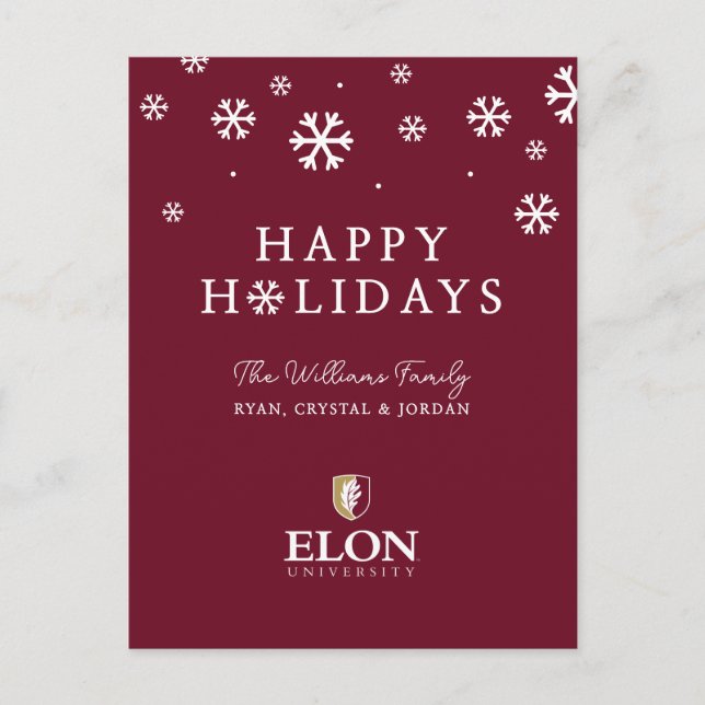 Elon University Holiday Postcard (Front)
