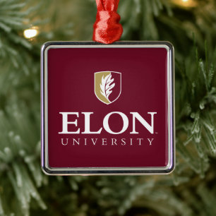 Elon University Metal Tree Decoration