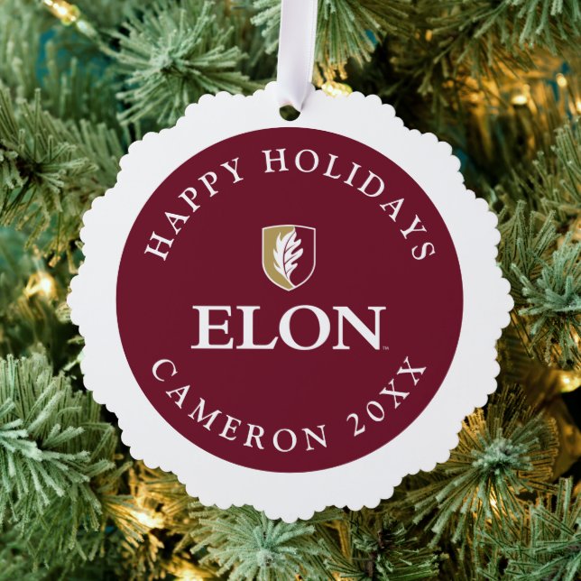 Elon University Tree Decoration Card (Insitu (Tree))