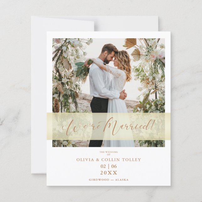 Eloped Budget Photo Just Married Hand Lettered (Front)
