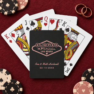 Eloped in Fabulous Las Vegas Black Rose Gold Playing Cards