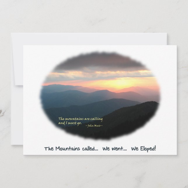 Eloped in the Mountains / Mtns Called - We Eloped! Invitation (Front)