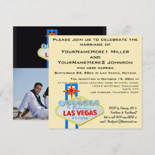 Eloped Las Vegas Wedding Photo Invitation