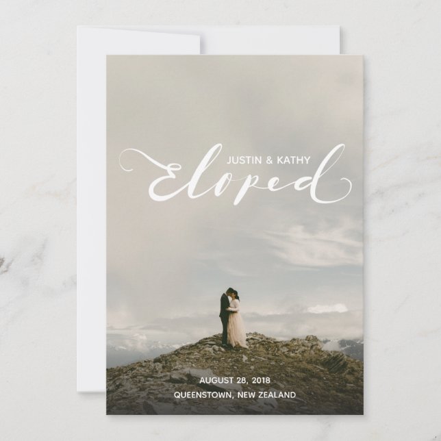 Eloped Names Marriage Announcement Post-Party (Front)