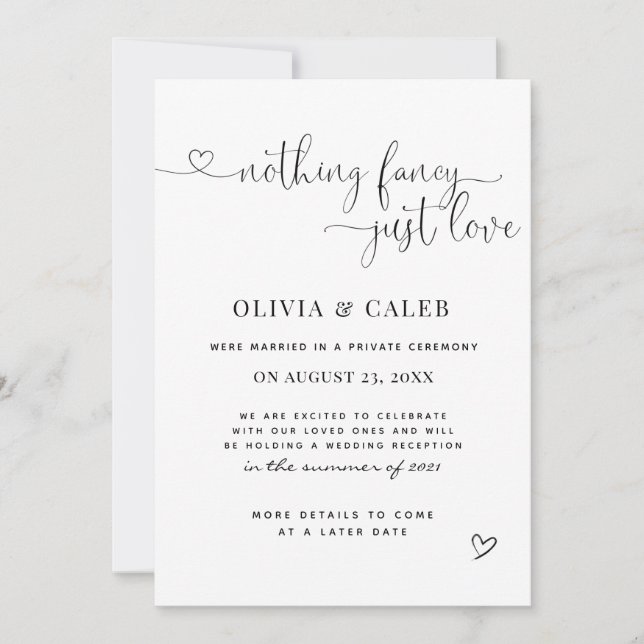 Eloped Wedding Announcement (Front)