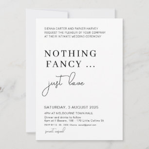 Elopement After Party, Nothing Fancy Just Love Invitation