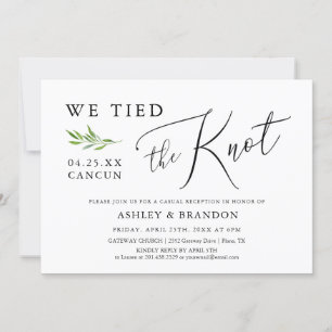 Elopement Announcement Card We Tied The Knot