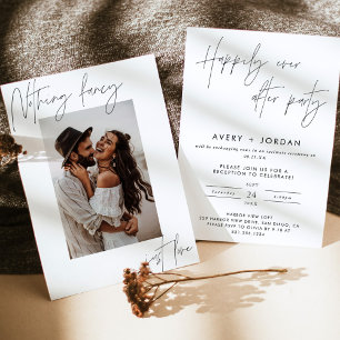 Elopement Announcement, Modern Wedding Reception Invitation