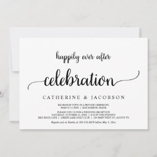 Elopement, Happily Ever After Celebration, Rustic Invitation