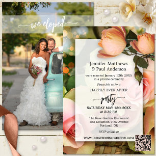 Elopement Happily Ever After Wedding Photo Invitation