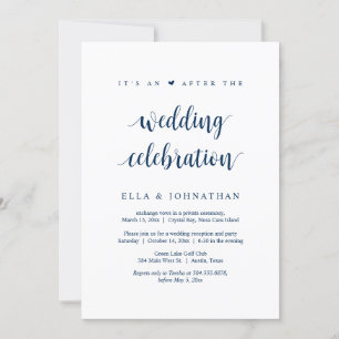 Elopement, Its an after the Wedding Party Invitat Invitation