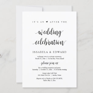 Elopement, Its an after the Wedding Party Invitat Invitation