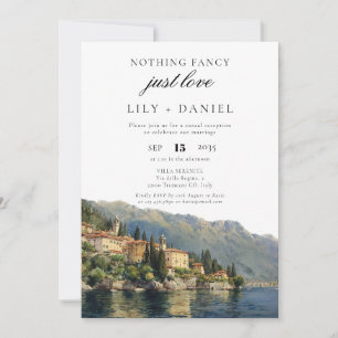 Elopement Lake Como Italy Wedding Reception Invitation