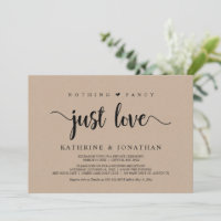 Elopement, Nothing Fancy Just Love, Modern Kraft