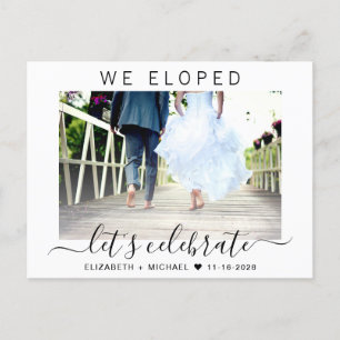 Elopement Photo Wedding Reception Invitation Postcard