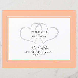 Elopement We Tied The Knot Mr & Mrs Peach Postcard
