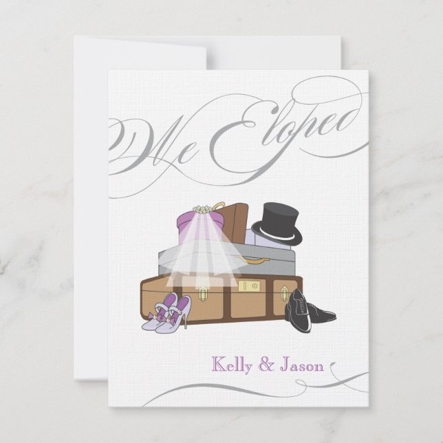 Elopement Wedding Announcement - Purple (Front)