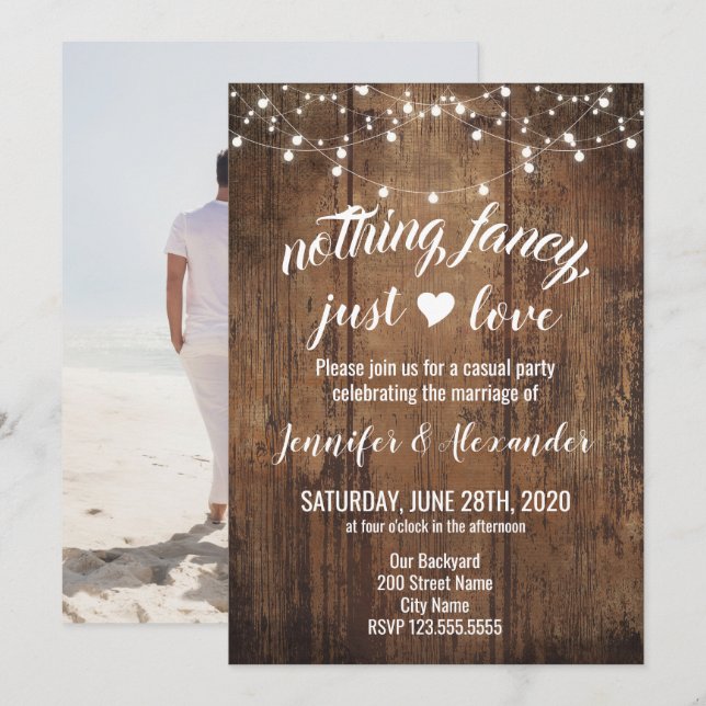 Elopement wedding invitation (Front/Back)