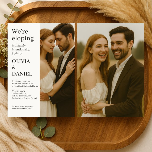Elopement Wedding Modern Elegant Minimalist Photo  Invitation (Creator Uploaded)