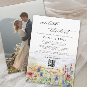 Elopement Wild Mountain Photo Wedding Announcement