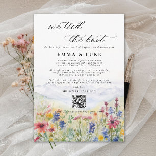 Elopement Wildflower Mountain Wedding Announcement