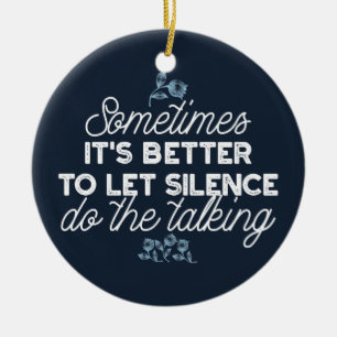 Eloquent Silence Quote Art for Serene Decor Ceramic Tree Decoration