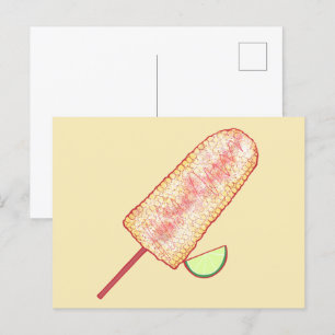 Elote Mexican street style Corn On The Cob Postcard