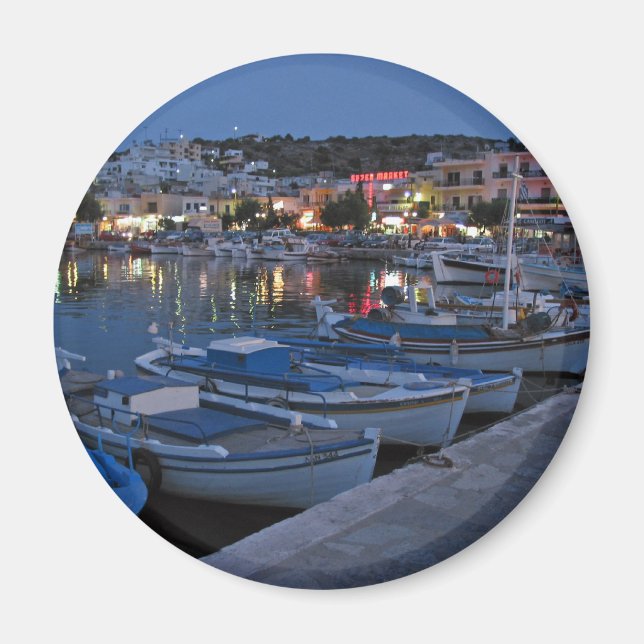 Elounda By Night - Fridge Magnet (Front)