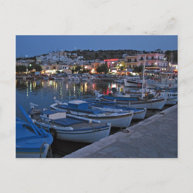 Elounda By Night Postcard (Front)
