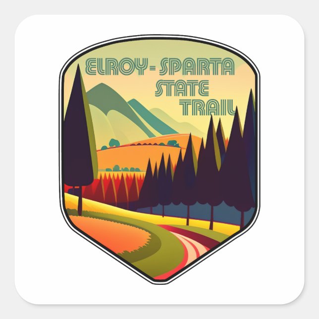 Elroy-Sparta State Trail Colours Square Sticker (Front)
