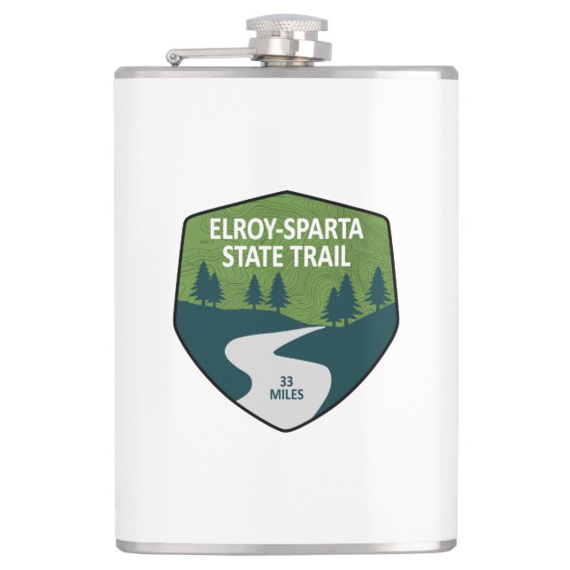 Elroy-Sparta State Trail Hip Flask (Front)